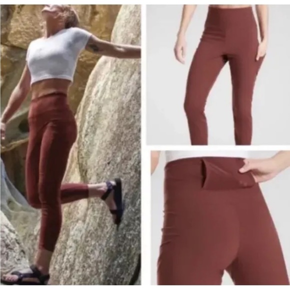 Athleta Pants - ATHLETA Trekkie Hybrid Crop Tights Pants |Cognac Brown| Sz 4 *M19